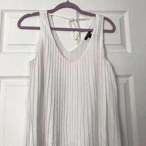 F21 Pleated white chiffon top